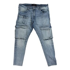 Jordan Craig Cargo Jeans Mens 40x32 Blue Legacy Edition Ross Slim Fit Streetwear